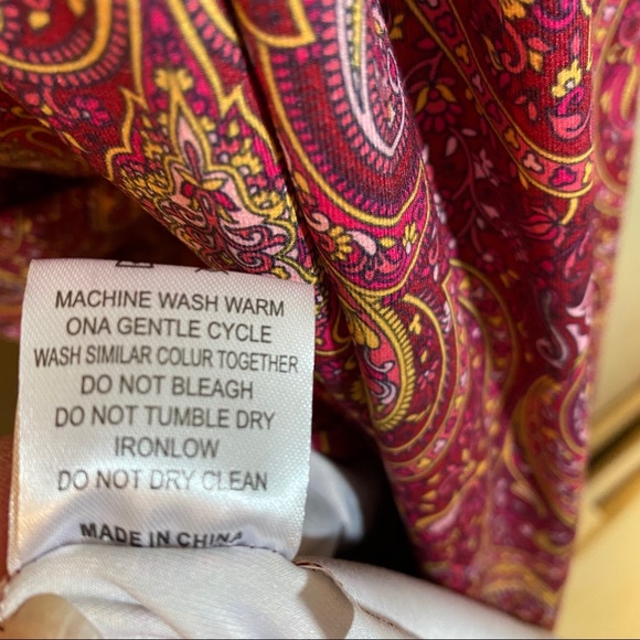 NWT Burgundy Paisley Cowl Neck spring Midi Dress with Pockets  RebornNY … - Picture 6 of 7